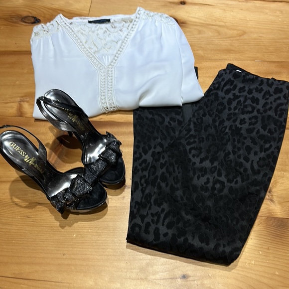 Veronica Beard Honolulu black leopard pants LN 0 XS - Picture 6 of 9